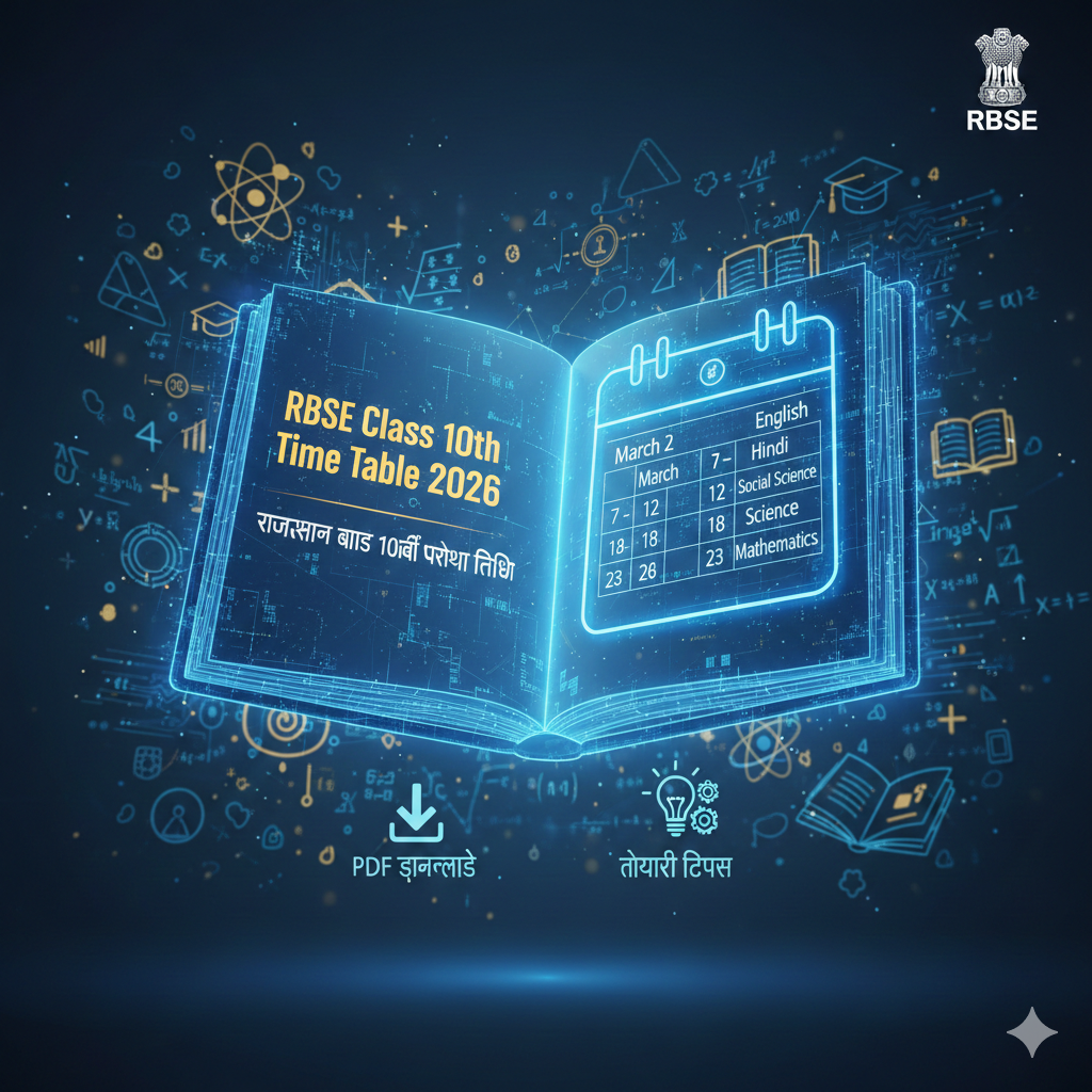 RBSE Class 10th Time Table 2026